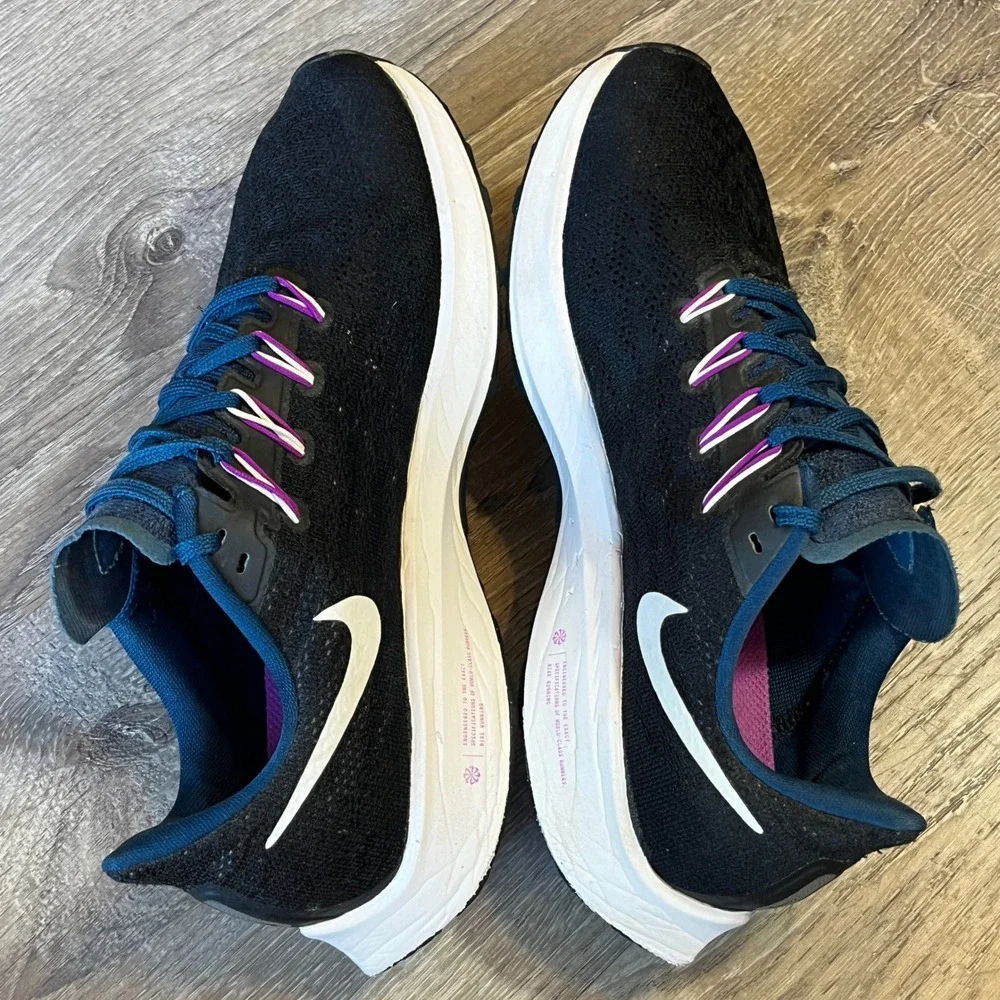 Nike Air Zoom Pegasus 36 Black Purple Blue Running Shoes AQ2210-012 Womens 9.5